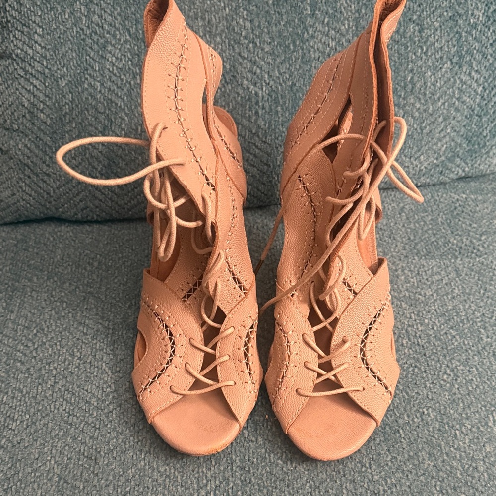 Joie Women's Tan Lace-Up Heels